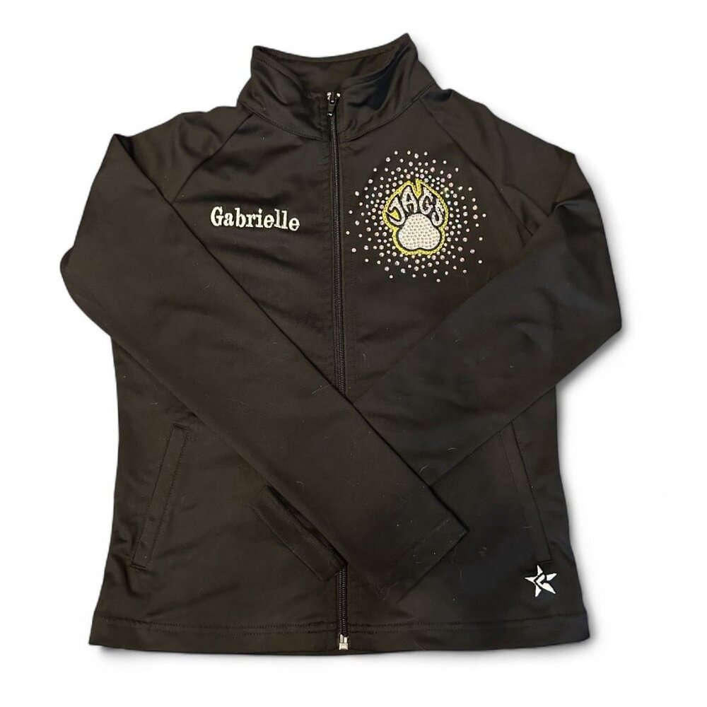 Girl's Rebel Athletic Top Gun Jags Black Cheer Jacket, YM